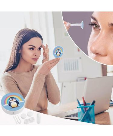 Rainbow Penguin Contact Lens Travel Kit | Cute Portable Lens Box with Mirror for Outdoor Use - Buy Online on GoSupps.com