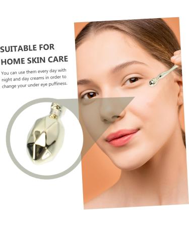 Frcolor Eye Cream Pent Massager & Face Roller - Multi-Functional Eye Massage Device with Spatula & Spoon - Golden 8x1cm - Buy Online on GoSupps.com