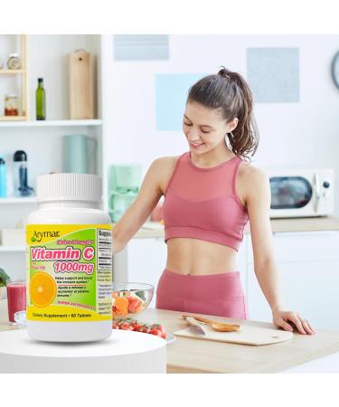 Arymar Vitamin C 1000 mg with Rosehip Extract 30 mg - High-Potency Vitamin Supplement - 60 Tablets - Buy Online on GoSupps.com