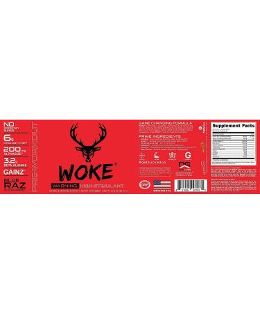 Bucked Up Woke Pre Workout - Grape Flavor - Focus Nootropic, Pump, Strength & Growth - 30 Servings - Buy Online on GoSupps.com