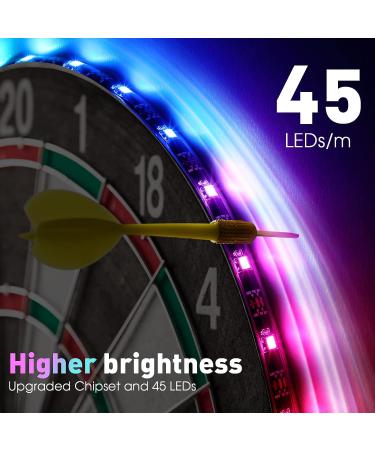 Dartboard LED Strip Lights - RGBIC, Bluetooth APP Control, Music Sync, DIY Cuttable, USB Powered - for 13-18 inch Dart Boards - Buy Online on GoSupps.com