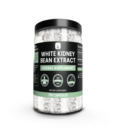 PURE ORIGINAL INGREDIENTS White Kidney Bean Extract (730 Capsules) No Magnesium Or Rice Fillers Always Pure Lab Verified 730 Count (Pack of 1)