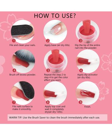 Saviland 29 Pcs Dip Powder Nail Kit Starter - Sakura Love 20 Colors Dipping Powder Set for DIY and Salon at Home - Buy Online on GoSupps.com