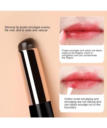 Veeteah Lipstick Applicator - Reusable Lip Gloss Applicator - Multi-purpose Lipstick Gloss Makeup Brush Tool Soft Double-Head Lip Oil Brush with Lid for Women and Girls Black - Buy Online on GoSupps.com