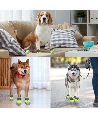Medium and Large Dog Boots for All-Weather Protection | Waterproof, Anti-Slip, and Durable | 4-Piece Set in Green #8 | Ideal for 74-90 lbs Dogs - Buy Online on GoSupps.com