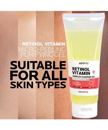 Retinol & Vitamin Complex Face Cleanser Gel Aloe Vera Face Wash for Oily Skin & Gently Cleaning Pores Gentle Face Wash to Purify Soothe & Calm Refreshing Gel Facial Cleanser for Sensitive Skin - Buy Online on GoSupps.com