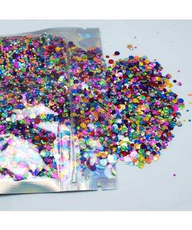 Shape Glitter - 2oz Mixed Chunky Glitter Dots for Tumblers Nails & Resin | Colorful Nail Sequins - Buy Online on GoSupps.com