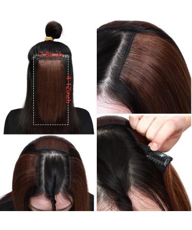 Invisible Hair Extensions Seamless Synthetic Clip in Hair Extension Natural Fluffy Hair Pads Hairpieces Increase Hair Top Side Cover Hairpiece for Women Girls (14INCH/35CM Black Brown) 14INCH/35CM Black Brown - Buy Online on GoSupps.com