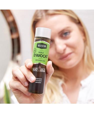 WAAM Cosmetics Organic Avocado Vegetable Oil 100% Pure and Natural First Cold Pressed Nourishing Hair and Skin Oil 100 ml - Buy Online on GoSupps.com