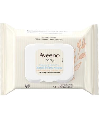 Aveeno Baby Fragrance-Free Hand & Face Wipes - Gentle Cleansing & Moisturizing for Sensitive Skin - Hypoallergenic, 25 ct - Buy Online on GoSupps.com