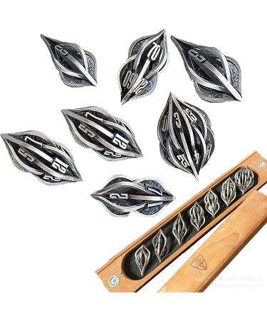 Thyggzjbs The Arcanum Dice Set for Table Games,3D Printed Carved Metal Dice Set Hollow Polyhedral DND RPG MTG Game Dice Set,Creative Craft Decoration,dice Game for Families and Friend (Ancient silver) - Buy Online on GoSupps.com