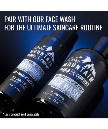 Rocky Mountain Barber Company Men's Face Moisturizer with Shea Butter, Jojoba Oil, Argan Oil & Glycerin - Fragrance-Free, All Skin Types - Buy Online on GoSupps.com
