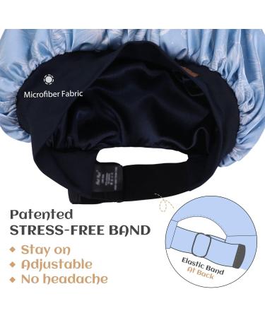 Leaf Pattern Silk Satin Sleep Cap for Curly Hair - Adjustable Double Layer Bonnet for Women - Buy Online on GoSupps.com