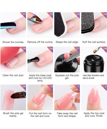 Vishine Poly Extension Gel Nail Kit Mini Nail Lamp Needed Clear Builder Jelly Gel Pink Nude Poly Nail Enhancement Trial All in One French Manicure Kit for Nail Art Starter Kit Nails - Buy Online on GoSupps.com