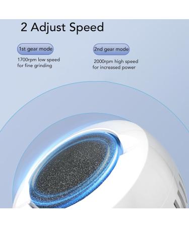 Electric Foot Grinder Rechargeable Callus Remover with 2 Speeds 2 Grinding Heads Lithium Battery for Soft Smooth Skin - Buy Online on GoSupps.com