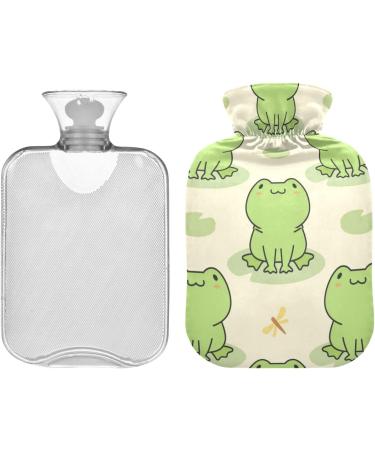 Hot Water Bottle with Cute Frog Cover - 2L Heating Bag for Pain Relief & Cramps | International Shipping Available - Buy Online on GoSupps.com
