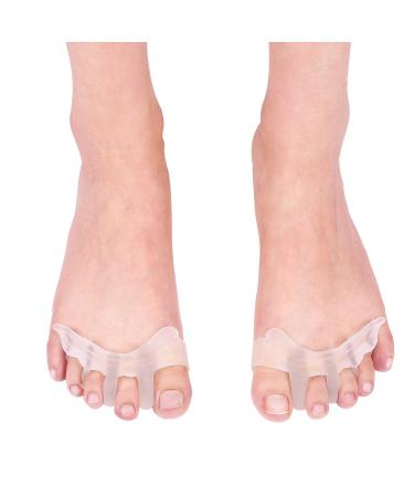 Toe Separators  Stretchable and Soft Grade Latex-Free and Resilient Gel Toe Separators with 1 Pair Toe Spacers Straighten and Adjust Your Toes.