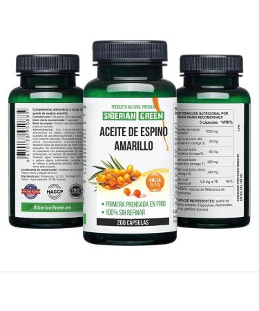 Siberian Sea Buckthorn Oil Capsules | 200 Gluten-Free Softgels | Premium Omega 7 from Wild-Harvested Berries | Non-GMO & Cold-Pressed - Buy Online on GoSupps.com