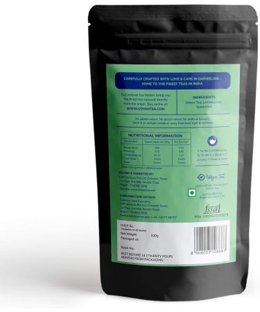 Udyan Tea Lemongrass Tranquillity Green Tea with Mint 100g (40 Cups) | Handpicked Natural Ingredients | Calms Your Body & Mind | Enhances Focus and Clarity - Buy Online on GoSupps.com
