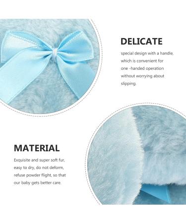 Buy Beavorty Large Fluffy Powder Puff Set - 3 Round Loose Powders with Ribbon Bow Handle | Sky Blue - Perfect for Face & Body - Buy Online on GoSupps.com