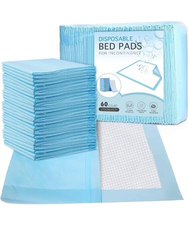 Ultra Absorbent Disposable Bed Pads for Incontinence - 60 Count 24x36 Inch Chucks Pads - Heavy Duty Adult Diaper Changing Pads - Bulk Pack of 60 - Buy Online on GoSupps.com