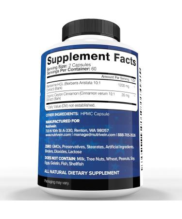 Nutrivein Premium Berberine, Apple Cider Vinegar, & Liposomal Vitamin C Supplement Bundle: High-Absorption Vitamin C Capsules, ACV Capsules, & Berberine Supplement for Wellness & Immunity - Buy Online on GoSupps.com