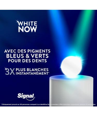  Signal SIGNAL - White Now Original Whiteness Toothpaste - 3X Whiter teeth from the first brush - Long lasting whiteness - 94% ingredients of natural origin - (3x75ml) - Buy Online on GoSupps.com