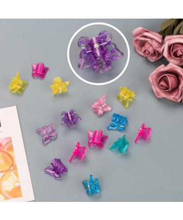 PAGOW 12 Pcs Butterfly Hair Clips Set - Resin Mini Barrettes for Women Girls - Cute Colored Claw Clips - No-Slip Transparent Design - 90s Fashion Accessory in Blue Purple Yellow Pink - Perfect Christmas Gift - Buy Online on GoSupps.com