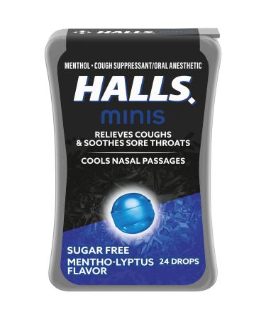HALLS Minis Mentho-Lyptus Flavor Sugar Free Cough Drops 24 Drops
