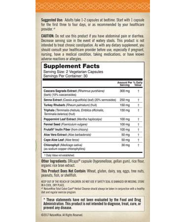 NatureWise Total Colon Care Herbal Detox - 60 Vegetarian Capsules for Digestive Health - Buy Online on GoSupps.com