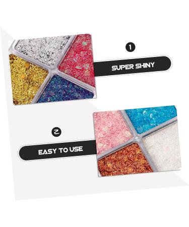 OHPHCALL 2pcs Glitter Eye Makeup Face Glitter Eyeshadow Palette Makeup Eye Shadow Eyeshadow Sparkle Shimmer - Buy Online on GoSupps.com
