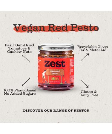 Zest Vegan Red Pesto Sauce Pack of 6 x 165g With Cashew Nuts - Buy Online on GoSupps.com