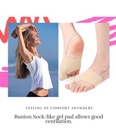 ERINSHOP Bunion Socks Corrector for Pain Relief - Hallux Valgus Splint Toe Separator for Men and Women (S - US 4-7.5) - Beige - Buy Online on GoSupps.com