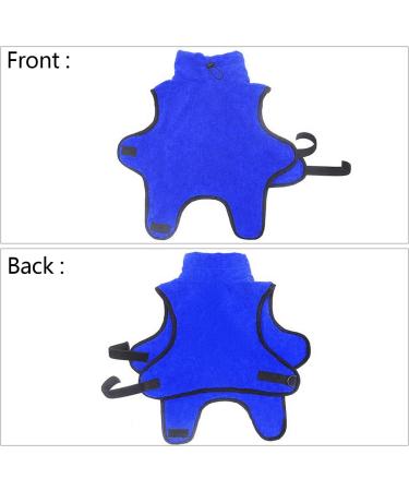 Pettom Dog Bathrobe - Quick-Drying Microfiber Towel Super Absorbent & Comfortable with Adjustable Straps for Dogs & Cats - Blue (M) - Buy Online on GoSupps.com