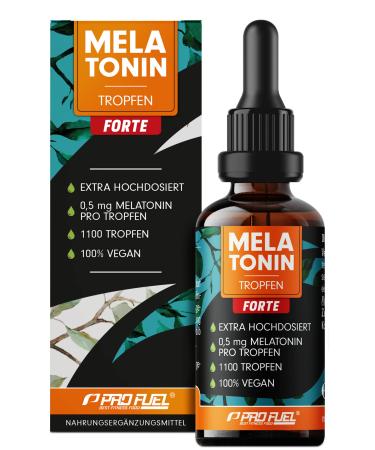 Melatonin drop forte (30 ml) - 1100 drops with 0.5 mg melatonin each - optimally high -dose & effective - for 1100 applications - without alcohol - 100% vegan -labor test with certificate 30 ml (1 Pack) - Buy Online on GoSupps.com