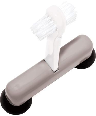 Rehabilitation Advantage Denture Scrub Brush & Suction Cup Holder in Red/Gray - Buy Online on GoSupps.com