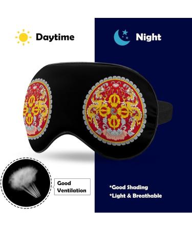 Coat Arms of Bhutan Sleep Mask - Adjustable Blindfold for Men and Women - Ideal for Travel and Night Time - Blocks Light for a Restful Sleep - Buy Online on GoSupps.com