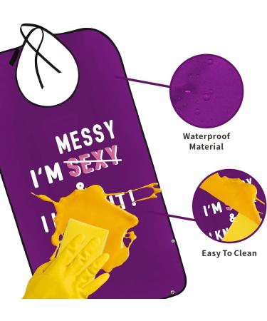 Adult Bibs for Elderly - Washable Dining Clothing Protector with Crumb Catcher | Waterproof Feeding Bib for Men and Women - Funny & Mess-Proof - Buy Online on GoSupps.com