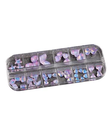 FEIlei 12 Grids Nail Art Crystal Nail Art Stones Rhinestone Manicure Nail Charms