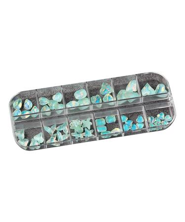 FEIlei 12 Grids Nail Art Crystal Nail Art Stones Rhinestone Manicure Nail Charms
