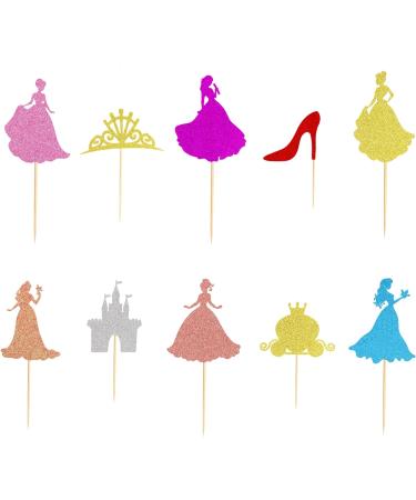 Arthsdite 30Pcs Princess Cupcake Toppers Crown Castle Girl High Heel Cake Toppers Decorations Birthday Fruits Picks for Princess Girl Baby Shower Theme Party Decoration New Princess - Buy Online on GoSupps.com