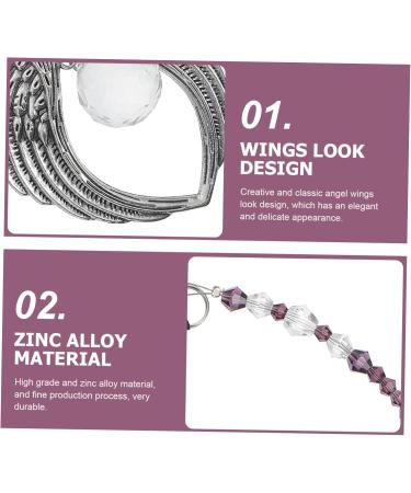 GRIRIW Home Accessories Crystal Pendant Decor Ornament Car Pendant Hanging Items Angel Wings Pendant Charm Household Violet 39x6.5cm - Buy Online on GoSupps.com