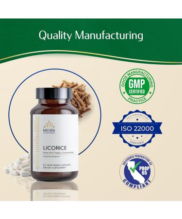 Kerala Ayurveda Licorice Root Herbal Supplement 375mg (60 Vegetarian Capsules) | Promotes Digestive Health Acid Reflux Relief & Immune Support | Natural Antacid for GERD Relief | Prop 65 Compliant - Buy Online on GoSupps.com