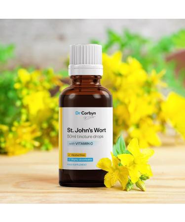 Dr Corbyn St. John's Wort Tincture Drops with Vitamin C 50ml (Pack of 2) | St. John's Wort Liquid Enriched with Vitamin C | Alcohol Free - Buy Online on GoSupps.com