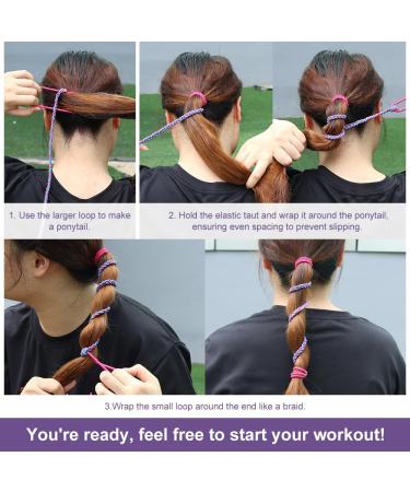 Spiral Hair Ties Braided Tangle Free Hair Ties Ponytail Holders Hair Bands Keep It Smooth And Not Messy for Surfing Diving Swimming Running Fitness 16inch - Buy Online on GoSupps.com