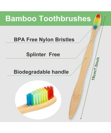 40-Piece Bamboo Charcoal Toothbrush Set | Biodegradable with BPA-Free Bristles | Natural Bamboo | 8 Colors - Buy Online on GoSupps.com