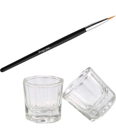 Glamified Dappen Dish Bowl Set + Eyebrow Tint Brush | Acrylic Nail Art Equipment - Buy Online on GoSupps.com