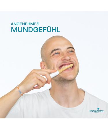 Truemorrow Sustainable Bamboo Brushes for Oral-B Pulsonic | 2 Plastic-Free Biodegradable Handles | Vegan Climate-Neutral | Medium Bristle | Eco-Friendly Blue-Green - Buy Online on GoSupps.com