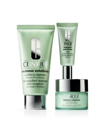 Clinique Redness Solutions Redness Regimen Skincare Set | Cleansing Calming Protecting + Appropriate for Skin with Rosacea