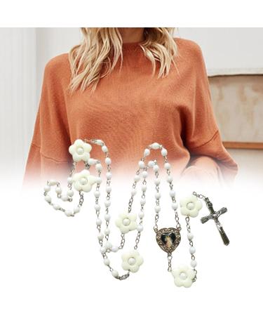 Shop Oralgo's Unique White Pearl Necklace - Stylish Cross Trailer Chain & Crucifix Accessory for International Shipping - Buy Online on GoSupps.com